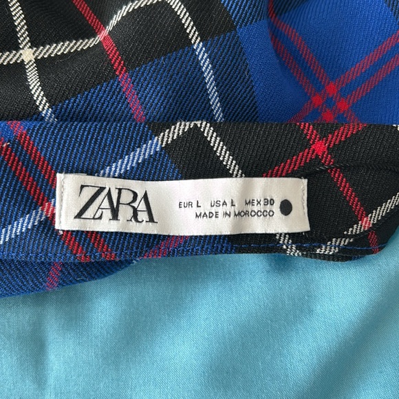 Zara plaid asymmetrical top size large nwt - Picture 5 of 5